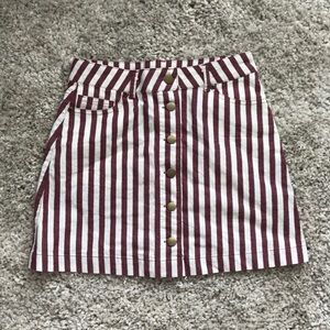 Candy striped button down skirt